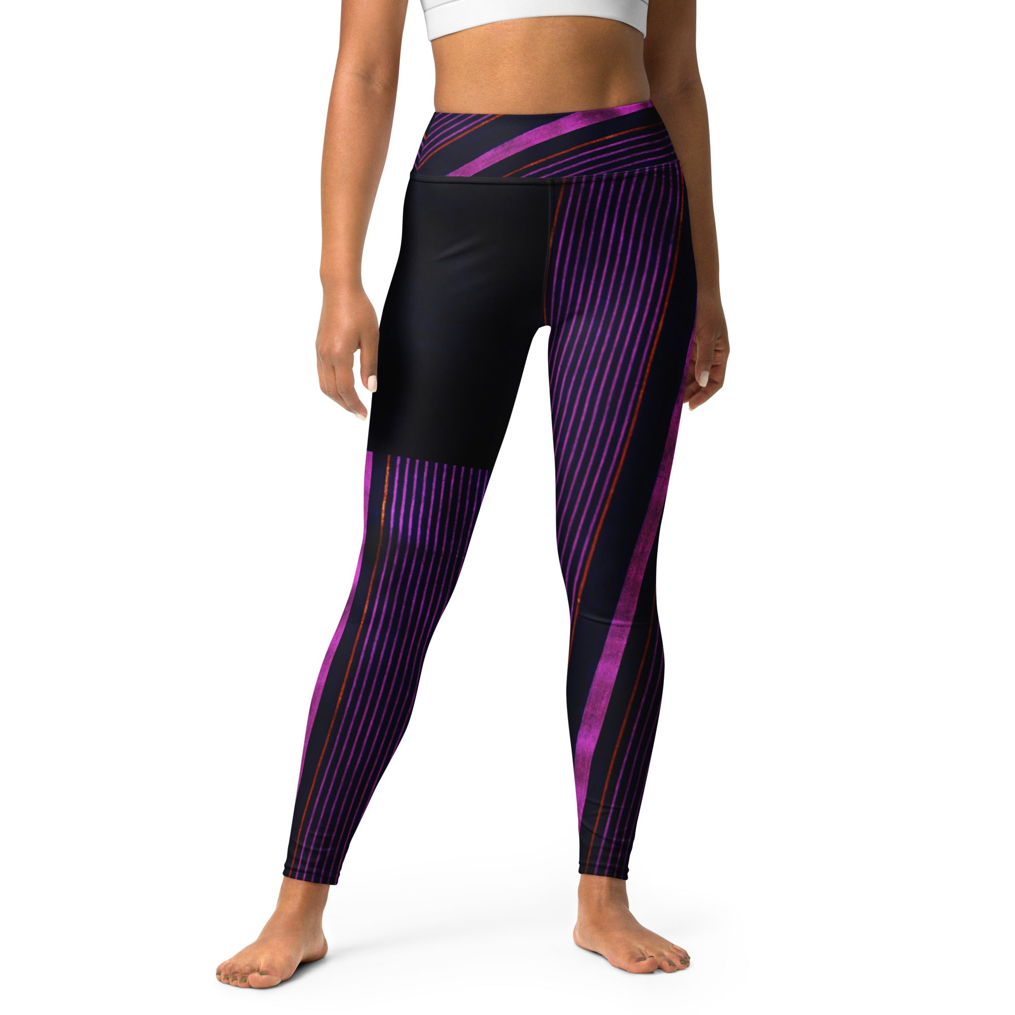 Dance Leggings. Yoga Pants. Gym or Workout High Waist Leggings. "Peppermint" Streetwear by WickedYo.